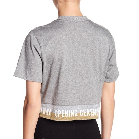 Opening Ceremony Logo Tshirt Grey Cotton Medium - Picture 2 of 2